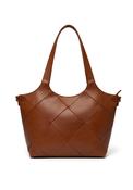 Zen Collection Large Woven Print Shoulder Bag, Tan image