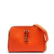 Zen Collection Pebbled Faux Leather Key Chain Crossbody Bag, Orange