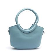 Zen Collection Trapeze Braided Double Handle Grab Bag, Blue