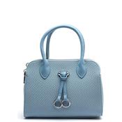 Zen Collection Woven Textured Dome Shaped Grab Bag, Blue