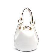 Zen Collection Drawstring Bucket Crossbody Bag, White image