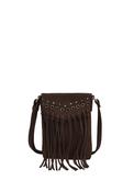 Zen Collection Western Inspired Fringe Crossbody Bag, Coffee Brown image