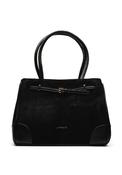 Zen Collection Faux Suede Large Shoulder Bag, Black image