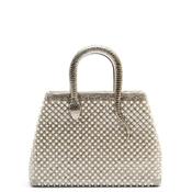 Zen Collection Pearl Detail Snake Framed Grab Bag, Silver image