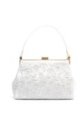 Zen Collection Embroidered Pearl Sequin Grab Clutch Bag, White image