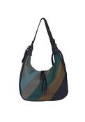 Zen Collection Colour Block Stripe Hobo Shoulder Bag, Navy image
