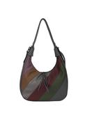 Zen Collection Colour Block Stripe Hobo Shoulder Bag, Grey image