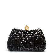 Zen Collection Velvet Sequins Mini Clutch Bag, Black