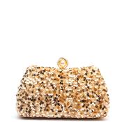 Zen Collection Velvet Sequins Mini Clutch Bag, Gold image