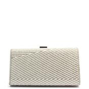 Zen Collection Diamante Pearl Encrusted Clutch Bag, Silver