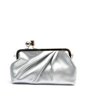 Zen Collection Gathered Matte Shimmer Clutch Bag, Silver image