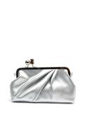 Zen Collection Gathered Matte Shimmer Clutch Bag, Silver image