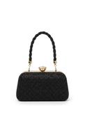 Zen Collection Diamante Floral Handle Clutch, Black image