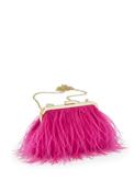 Zen Collection Feather Trim Mini Clutch, Pink image
