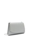 Zen Collection Textured Flap Over Clutch, Silver image