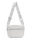 Zen Collection Pebbled Faux Leather Stitch Detail Crossbody Bag, White image