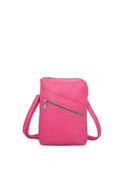 Zen Collection Pebbled Faux Leather Zip Detail Mini Crossbody Bag, Rose Pink image