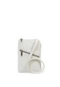 Zen Collection Pebbled Faux Leather Zip Detail Mini Crossbody Bag, White image