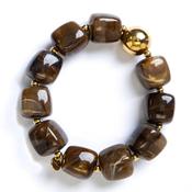 Serafina Collection Chunky Square Beaded Bracelet, Brown image