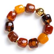 Serafina Collection Chunky Square Beaded Bracelet, Orange Multi image