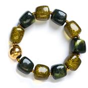 Serafina Collection Chunky Square Beaded Bracelet, Green image