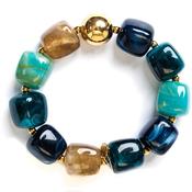 Serafina Collection Chunky Square Beaded Bracelet, Blue image
