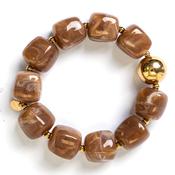 Serafina Collection Chunky Square Beaded Bracelet, Taupe image