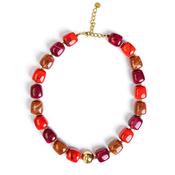 Serafina Collection Chunky Square Beaded Necklace, Red image