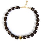 Serafina Collection Chunky Square Beaded Necklace, Chocolate Brown image