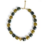 Serafina Collection Chunky Square Beaded Necklace, Green image