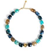 Serafina Collection Chunky Square Beaded Necklace, Blue image