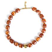 Serafina Collection Chunky Square Beaded Necklace, Tan image