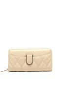 Zen Collection Quilted Large Zip Around Wallet, Cream image