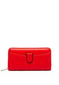 Zen Collection Quilted Large Zip Around Wallet, Red image