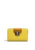 Zen Collection Zip Around Woven Wallet, Lemon Yellow image