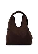 Zen Collection Faux Suede Hobo Shoulder Bag, Coffee Brown image