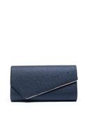 Zen Collection Flap Over Shimmer Clutch, Navy image