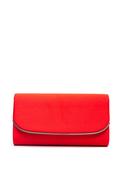 Zen Collection Flap Over Smooth Clutch, Red image