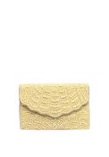 Zen Collection Pearl Detailed Scallop Trim Clutch Bag, Gold image