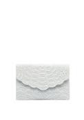 Zen Collection Peal Detailed Scallop Trim Clutch Bag, Silver image
