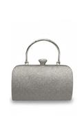 Zen Collection Top Handle Shimmer Clutch, Silver image