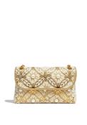Zen Collection Flower Detail Pearl Clutch, Gold image