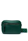 Zen Collection Pebbled Faux Leather Camera Crossbody Bag, Green image