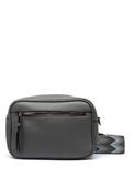 Zen Collection Pebbled Faux Leather Camera Crossbody Bag, Grey image