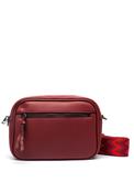 Zen Collection Pebbled Faux Leather Camera Crossbody Bag, Wine image
