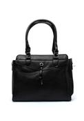Zen Collection Faux Leather Tassel Detail Shoulder Bag, Black image