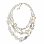 Serafina Collection Multi Layered Pearl Necklace, White image