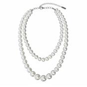 Serafina Collection Double Classic Pearl Necklace, White image