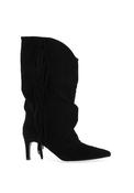 Zen Collection Western Tassel Fringe High Heeled Boots, Black image