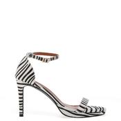 Zen Collection Zebra Printed High Heeled Sandals, White &amp; Black image